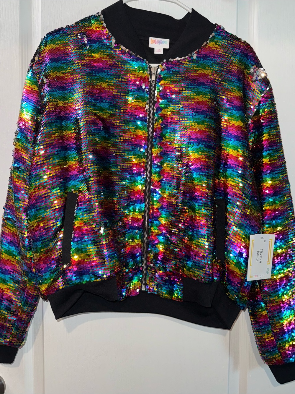 LuLaRoe Multicolor Sequin Bombshell Jacket